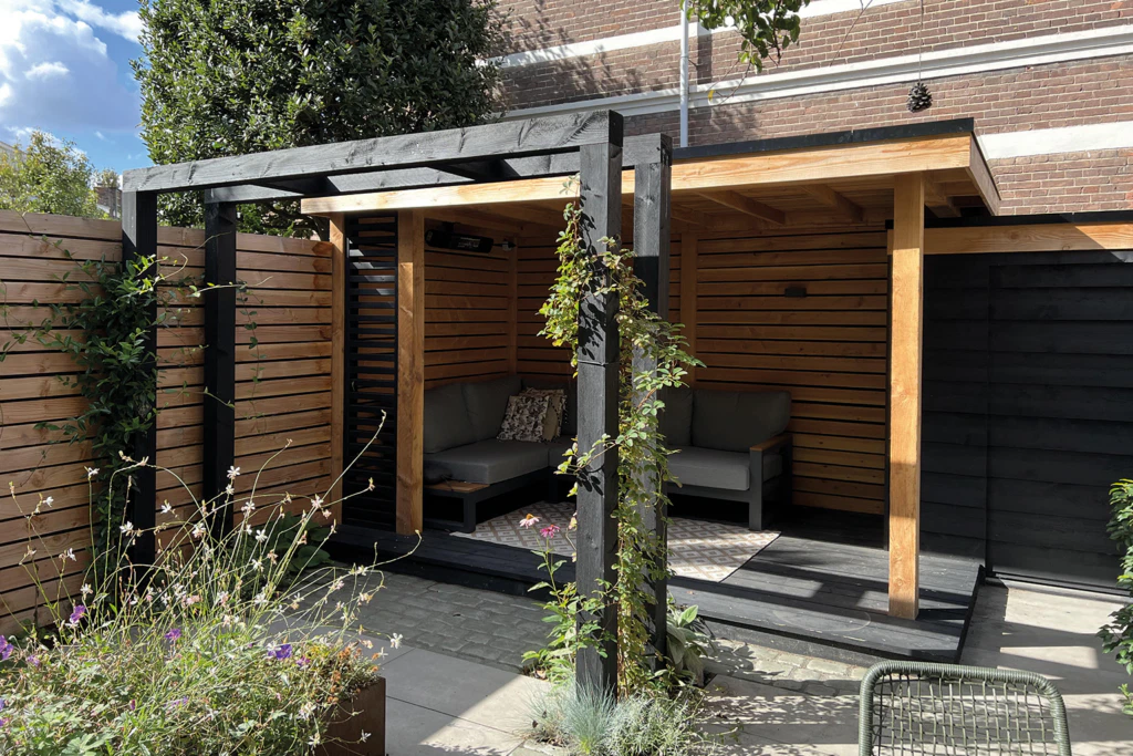 Horizontale latten schutting (hout)